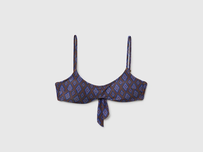Brassiere mare stampa etnica con lurex