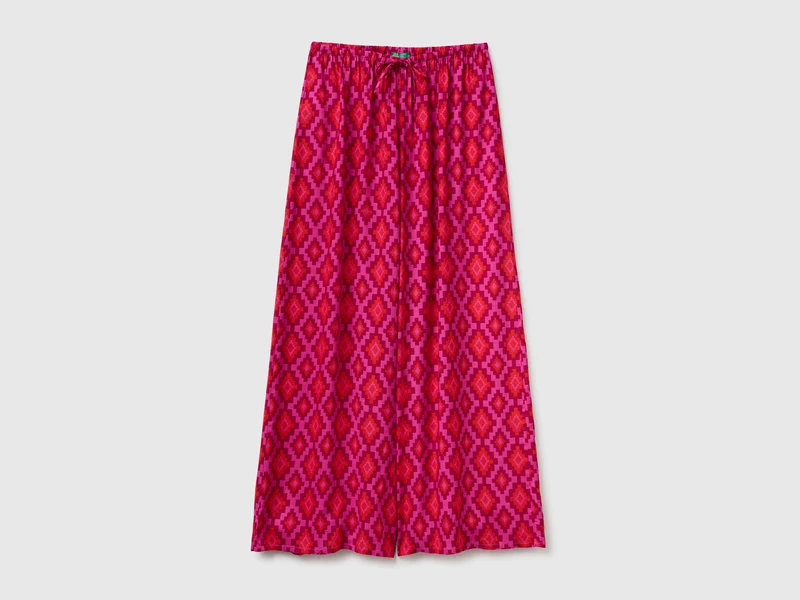 Pantaloni stampa etnica con coulisse