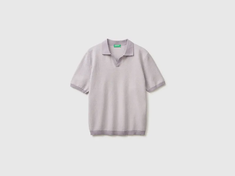 Polo in maglia texturizzata