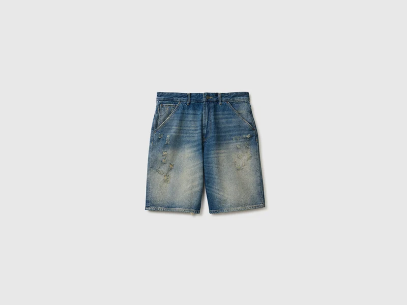 Bermuda di jeans con rotture