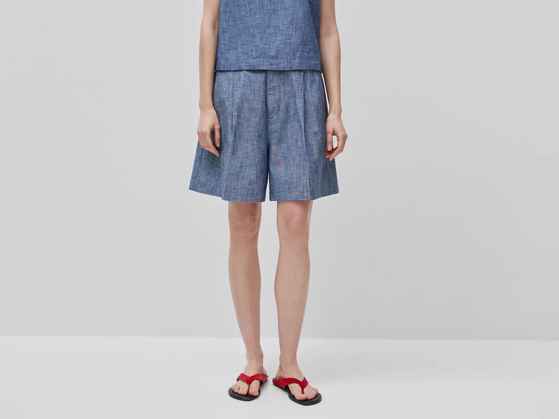 Bermuda morbidi in chambray
