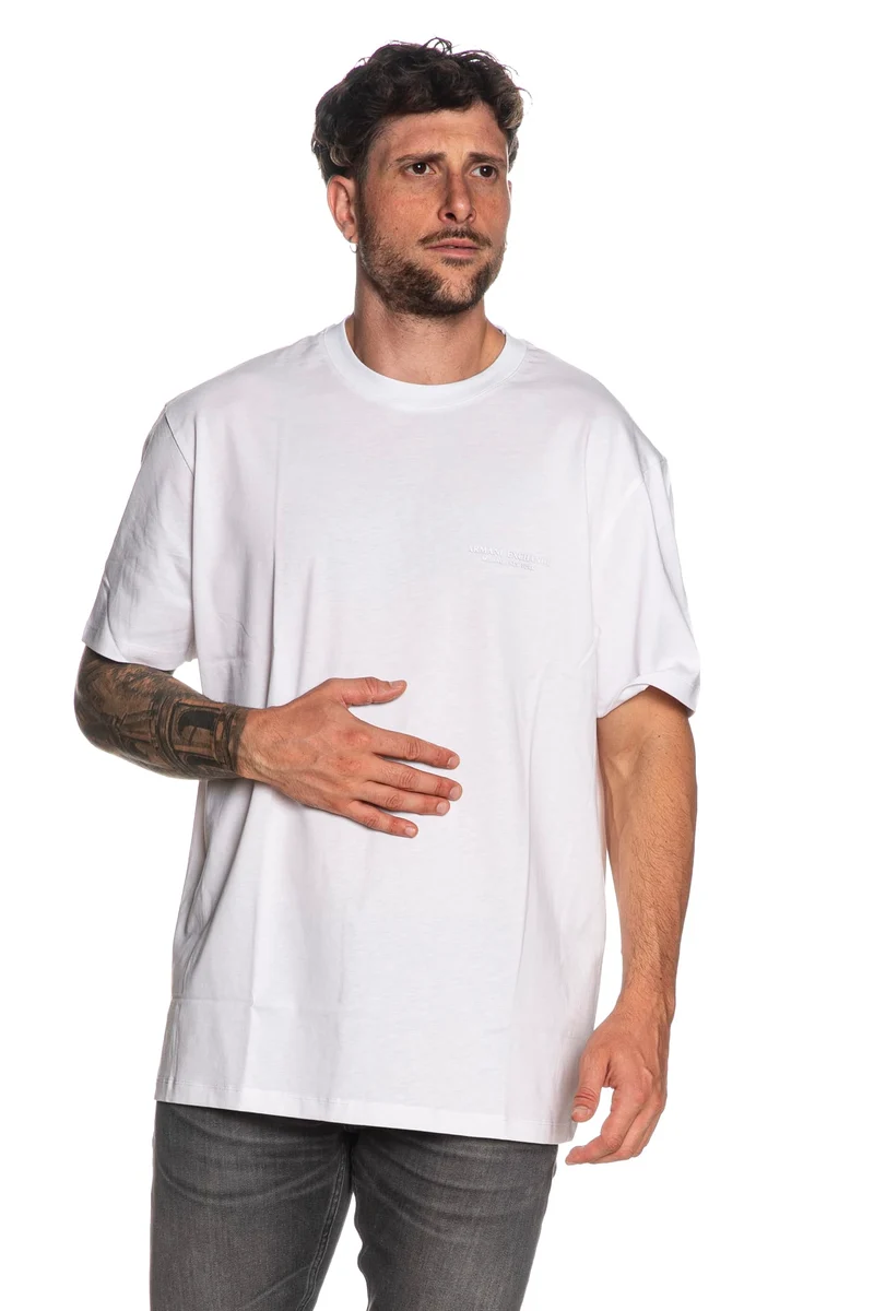T Shirt Armani Exchange Ax Rubber Ss Tee Da Uomo Bianca