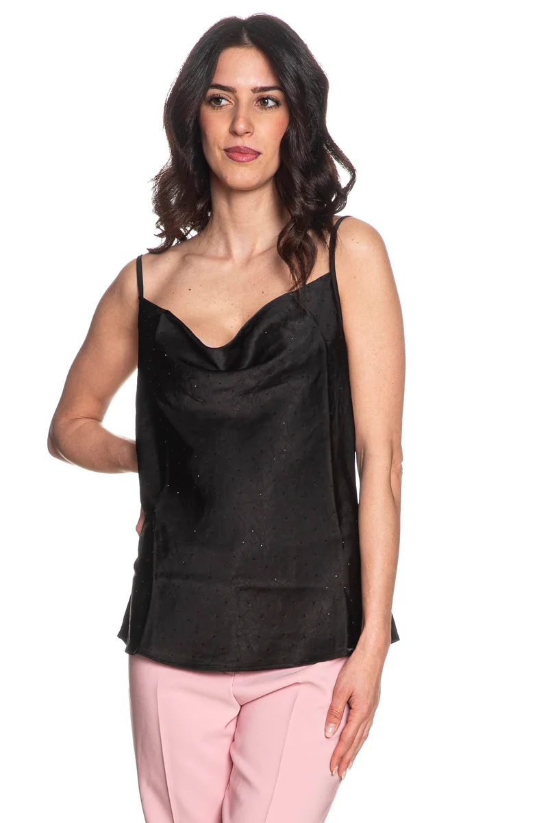 Top Canotta Guess Sl Mara Camisole Da Donna Nero