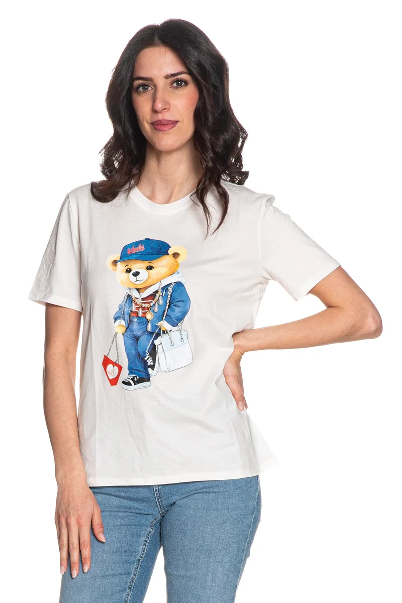 T Shirt Only Maeve Reg Prls Da Donna Bianca Con Perle