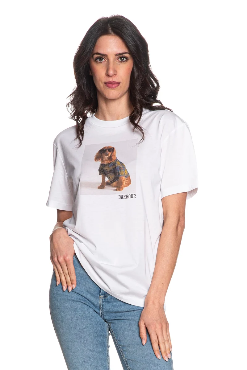 T Shirt Barbour Marine Da Donna Bianca