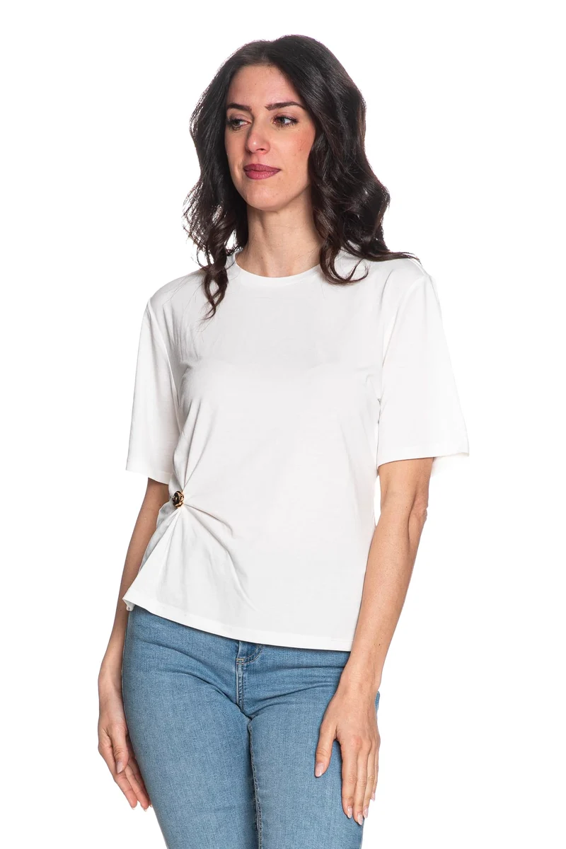 T Shirt Elena Detail Da Donna Bianca