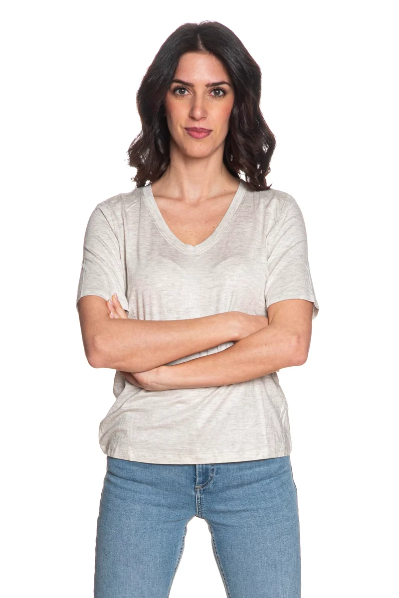 T Shirt Only Carrie Da Donna Grigio Chiaro Melange