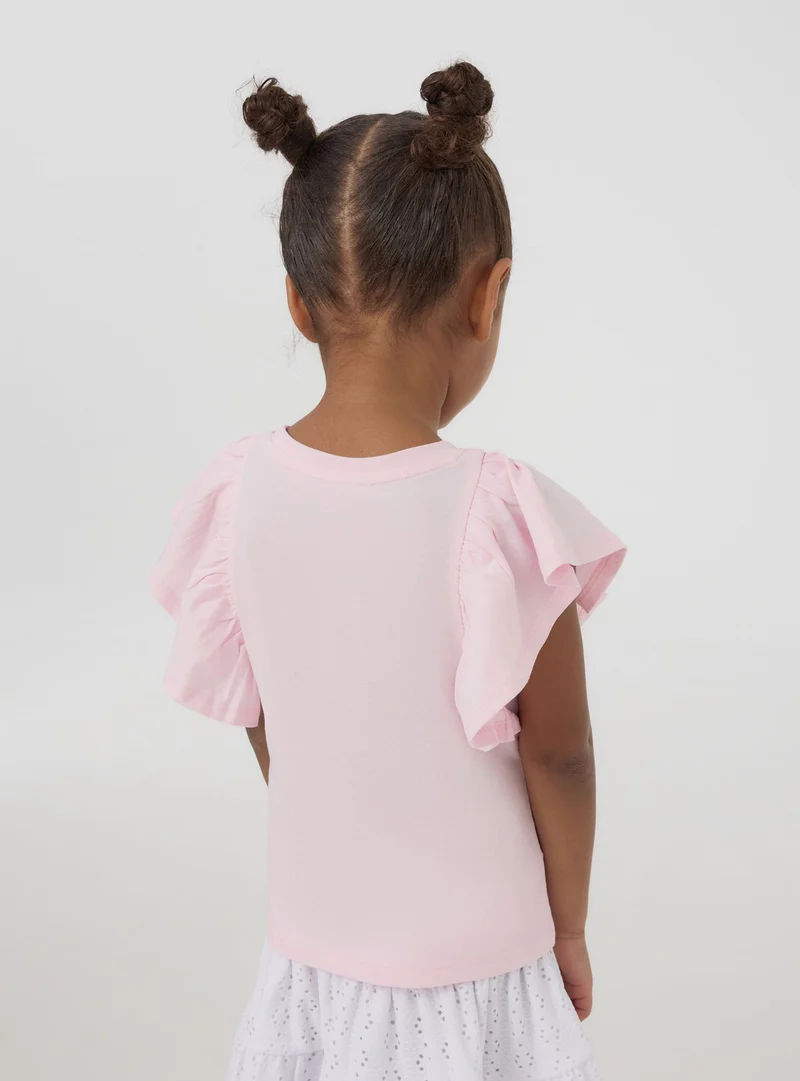 T-shirt con ciliegie e paillettes