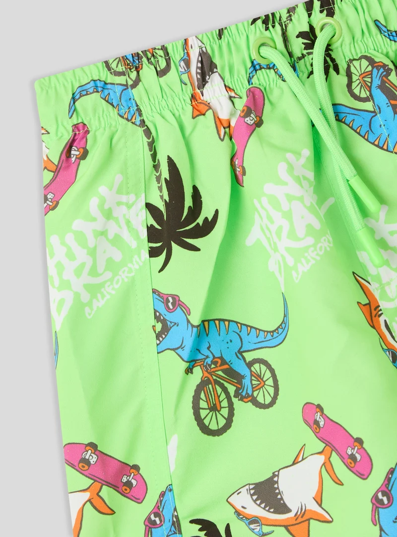 Boxer mare fantasia squali e dinosauri