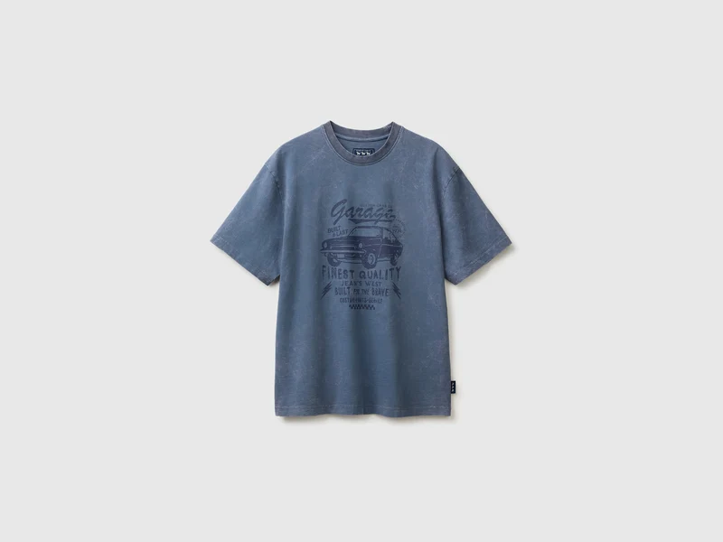 T-shirt lavaggio vintage con stampa