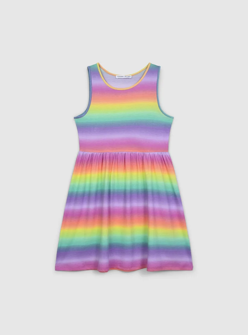Vestito smanicato multicolor