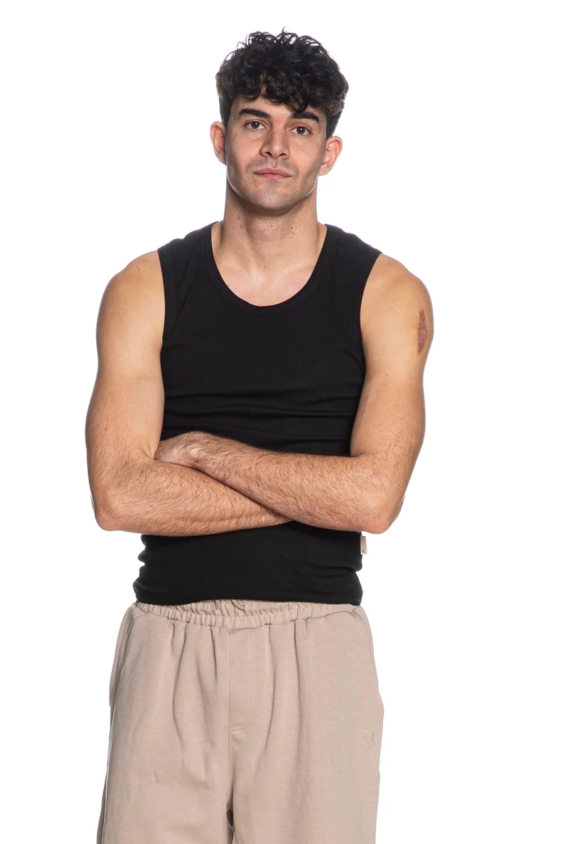 Canotta Gianni Lupo Tank Rib Sl Da Uomo Nera