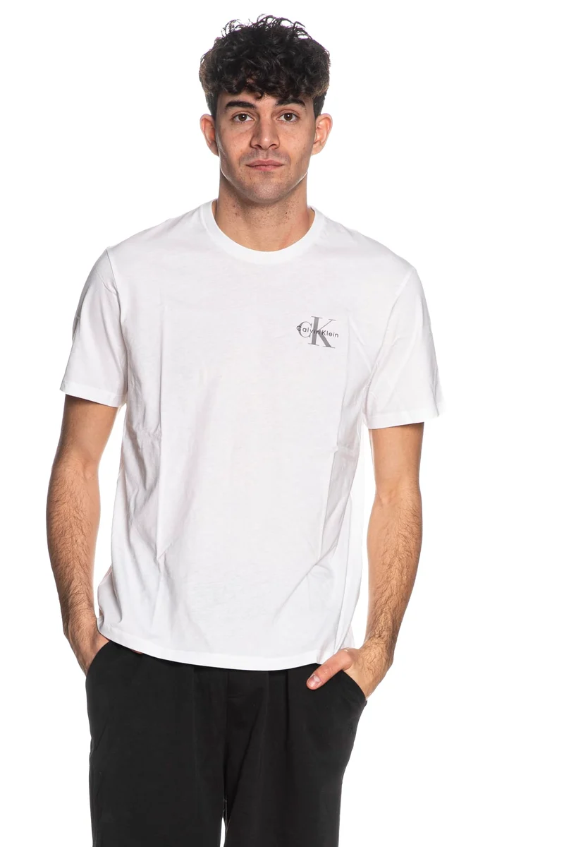 T Shirt Calvin Klein Ssl 30s Jersey Classic Micro Da Uomo Bianca