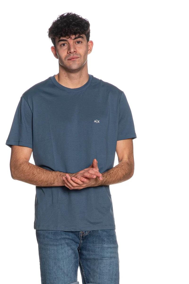T Shirt Armani Exchange Ax Emb Ss Tee Da Uomo Indaco