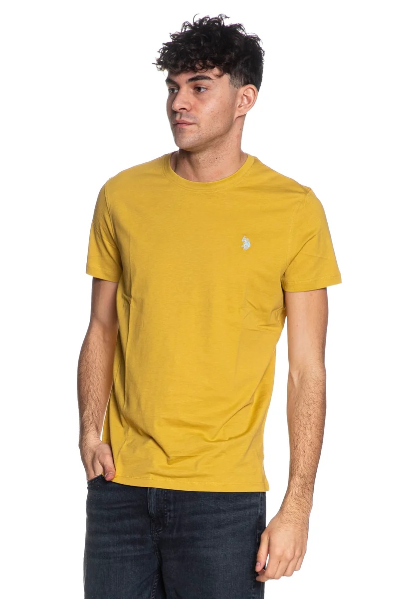 T Shirt U.S. Polo Assn Mick Basic Da Uomo Senape
