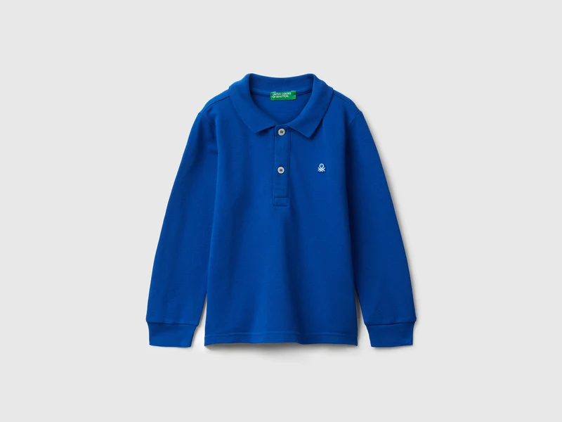 Polo manica lunga in cotone