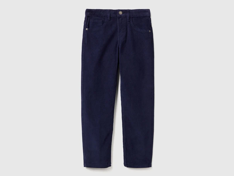 Pantaloni slim fit in velluto stretch