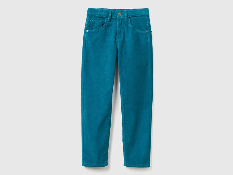 Pantaloni slim fit in velluto stretch