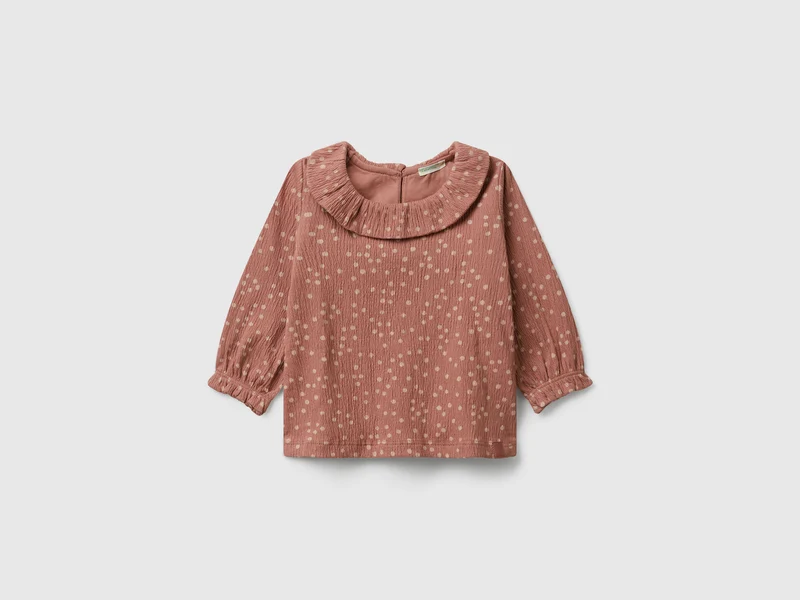 T-shirt a pois con colletto