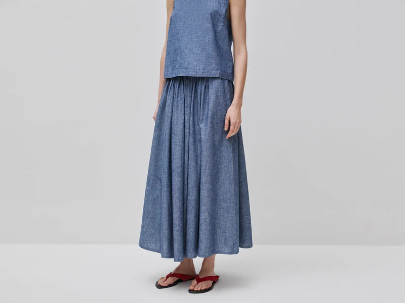 Gonna midi in chambray