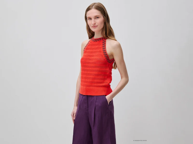 Top cropped in maglia