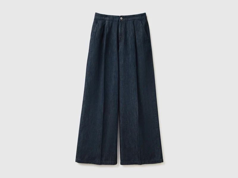 Pantaloni wide fit in denim