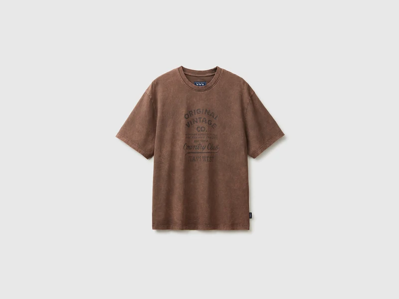 T-shirt lavaggio vintage con stampa