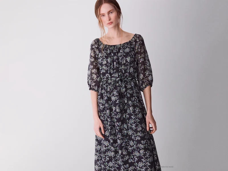Vestito lungo con cintura