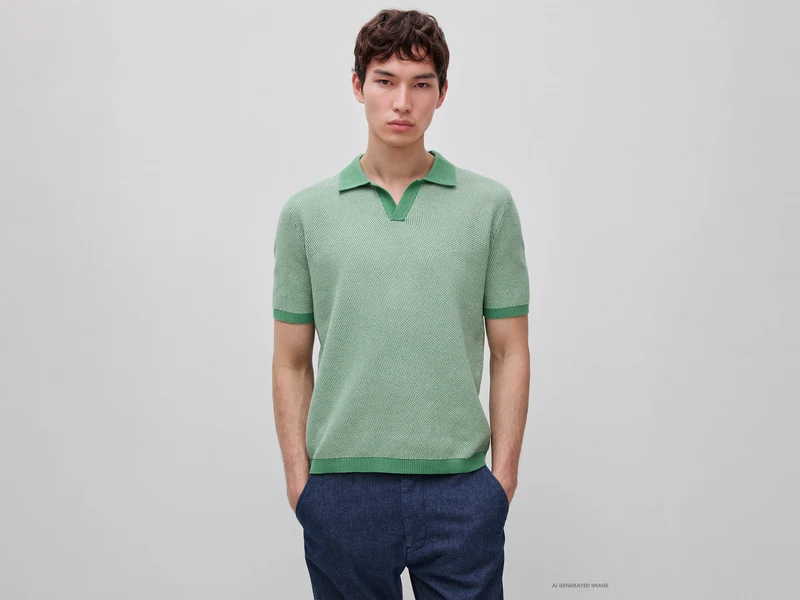 Polo in maglia texturizzata