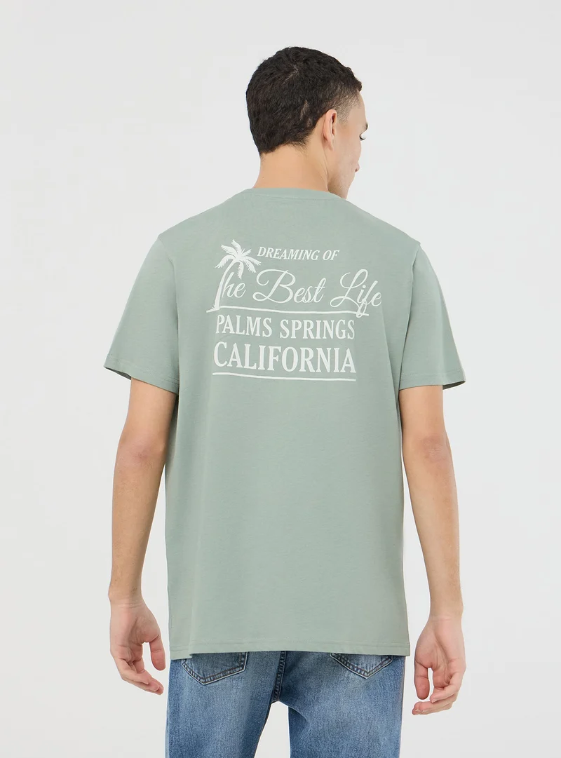 T-shirt con scritte fronte/retro