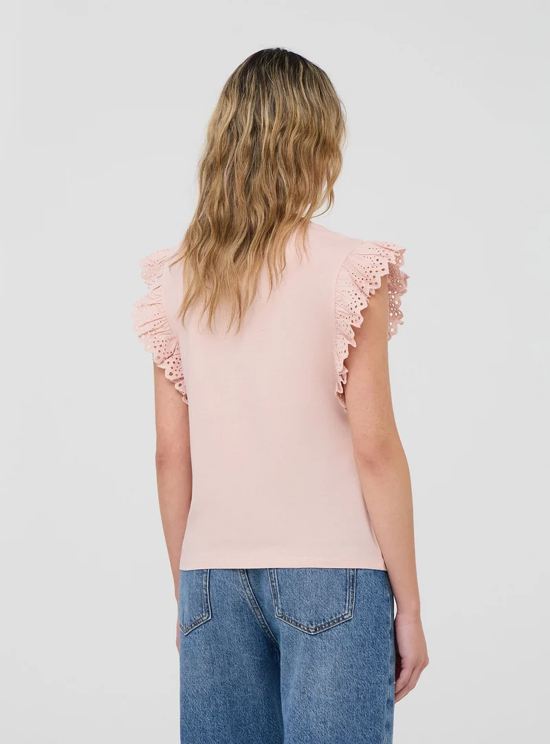 T-shirt con maniche ad aletta
