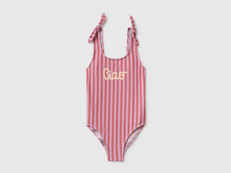 Costume intero a righe con lurex