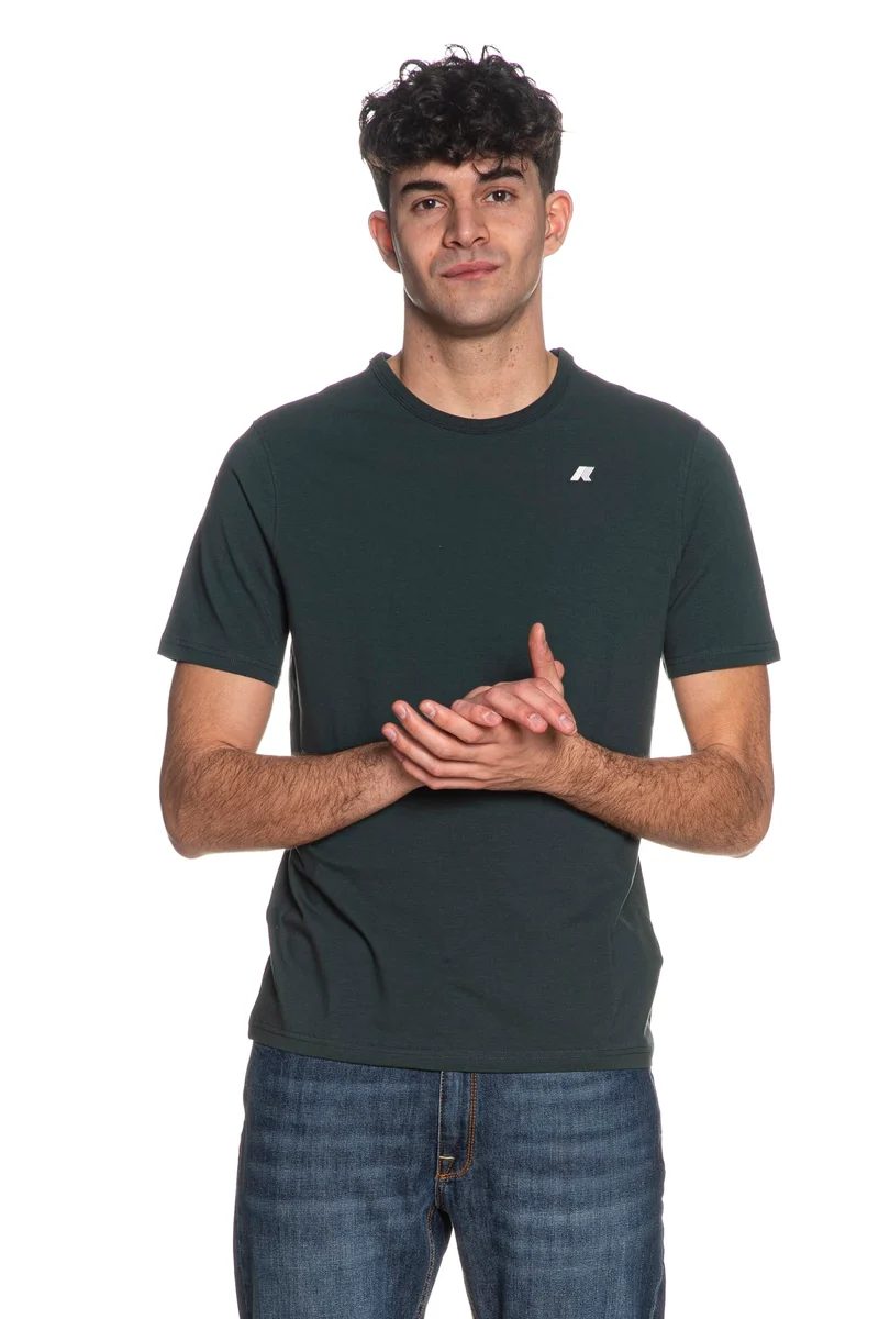 T Shirt K-Way Adame Da Uomo Verde Abete