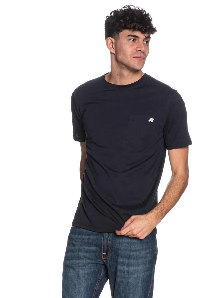 T Shirt K-Way Sigur Da Uomo Blu Notte