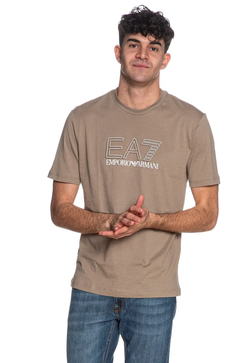 T Shirt Ea7 Train Visibility Trid Ptd Da Uomo Tortora