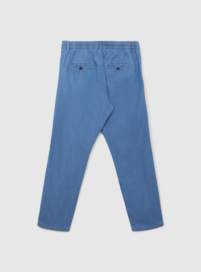 Jeans chino tessuto chambray