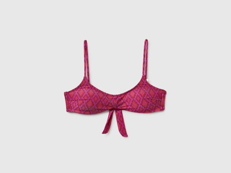 Brassiere mare stampa etnica con lurex