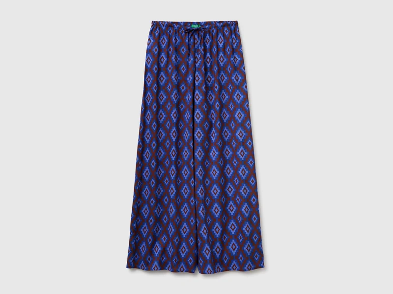 Pantaloni stampa etnica con coulisse