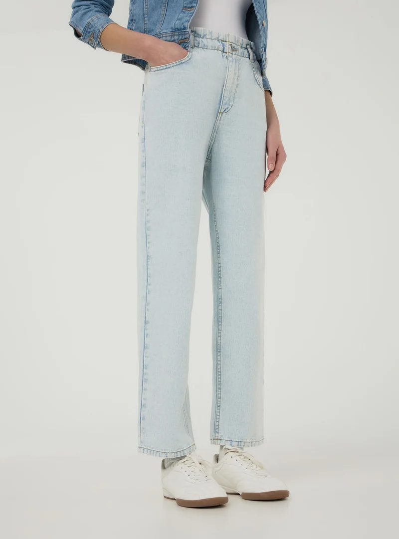 Jeans chiari paperbag acid wash