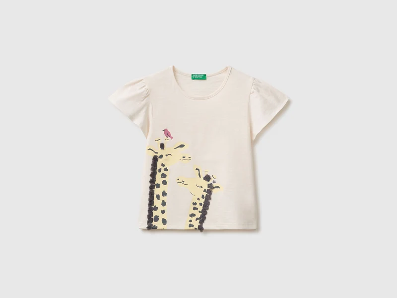 T-shirt con stampa giraffe