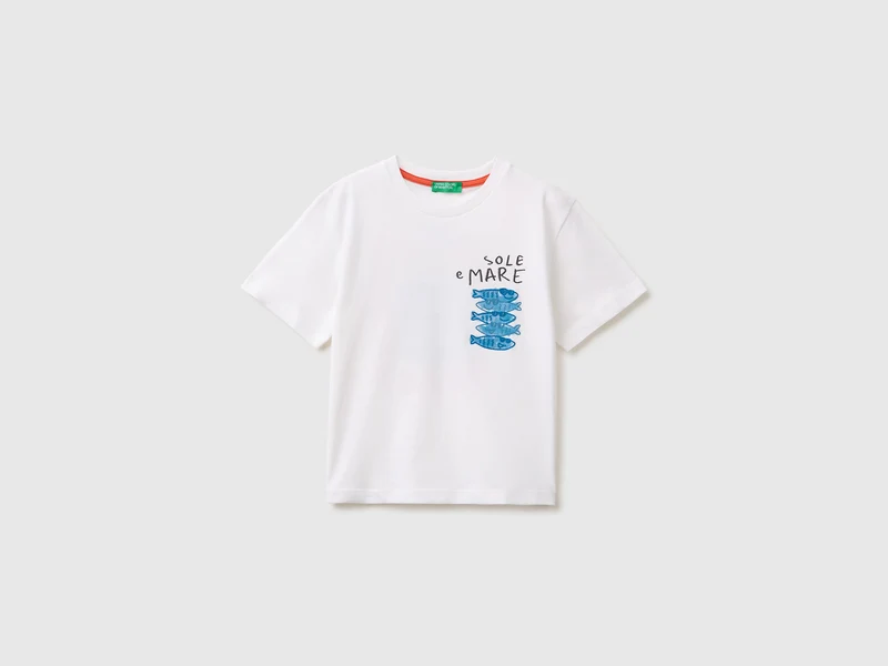 T-shirt over fit con stampa e ricamo