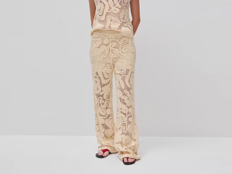 Pantaloni in maglia ricamati