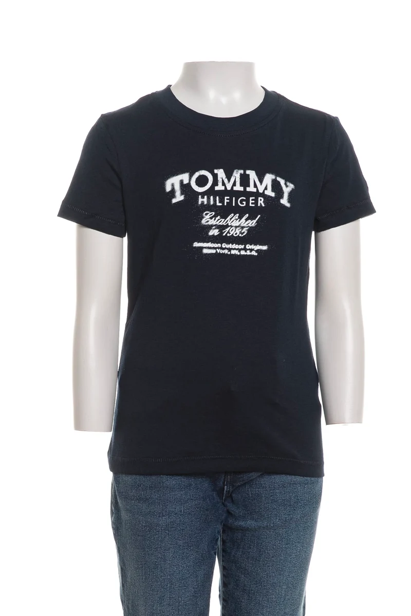 T Shirt Tommy Hilfiger Faded Print Tee Ss Da Bambina Blu Marina