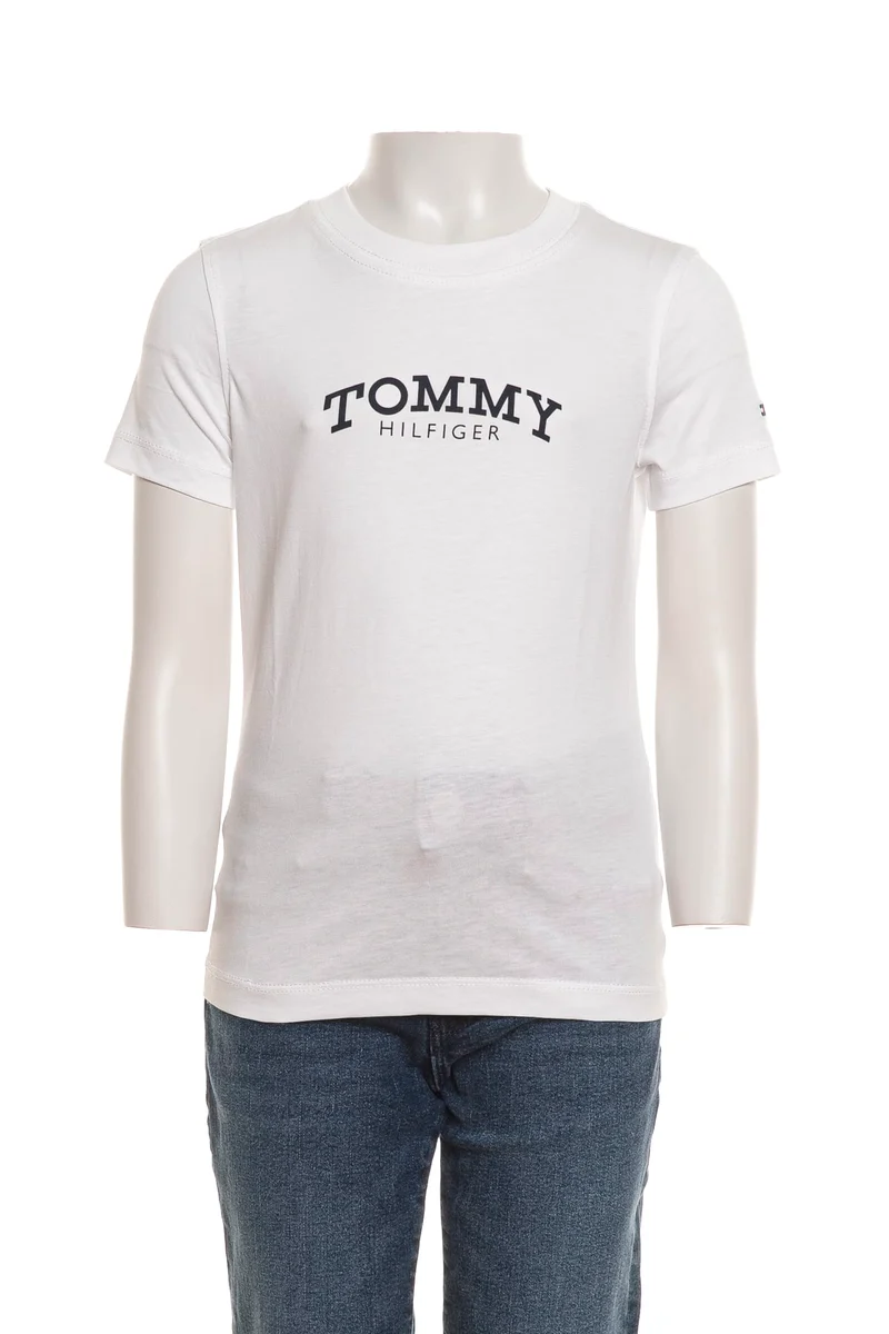 T Shirt Tommy Hilfiger Monotype Print Graphic Tee Ss Da Bambino Bianca