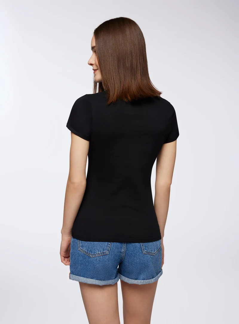 T-shirt slim fit con stampa farfalle