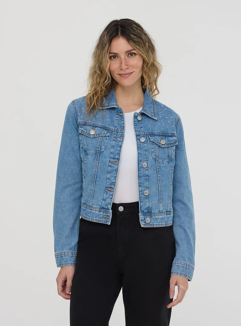 Giacca di jeans con strass