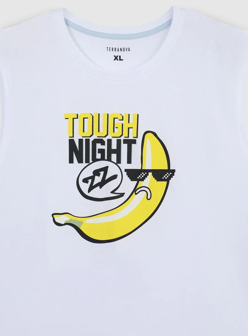 Set pigiama t-shirt e bermuda stampa banane