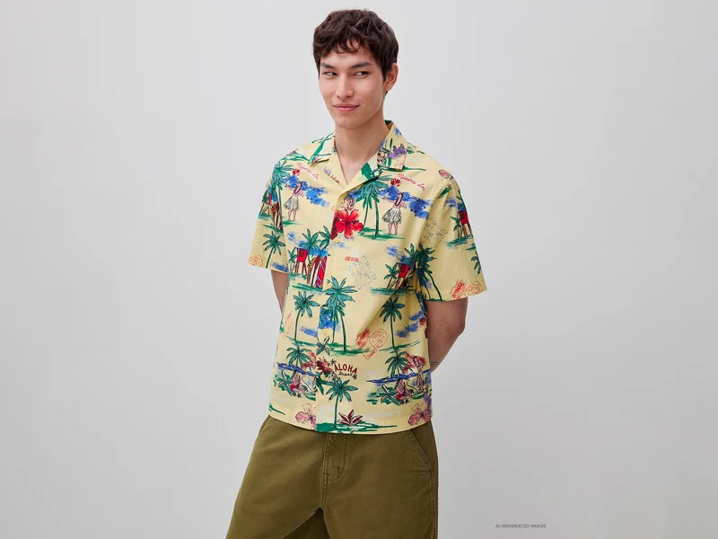 Camicia manica corta stampata