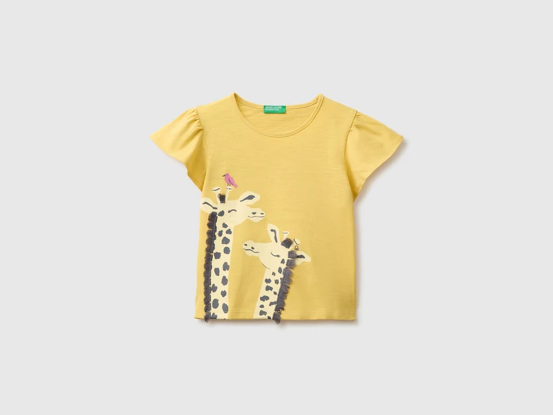 T-shirt con stampa giraffe