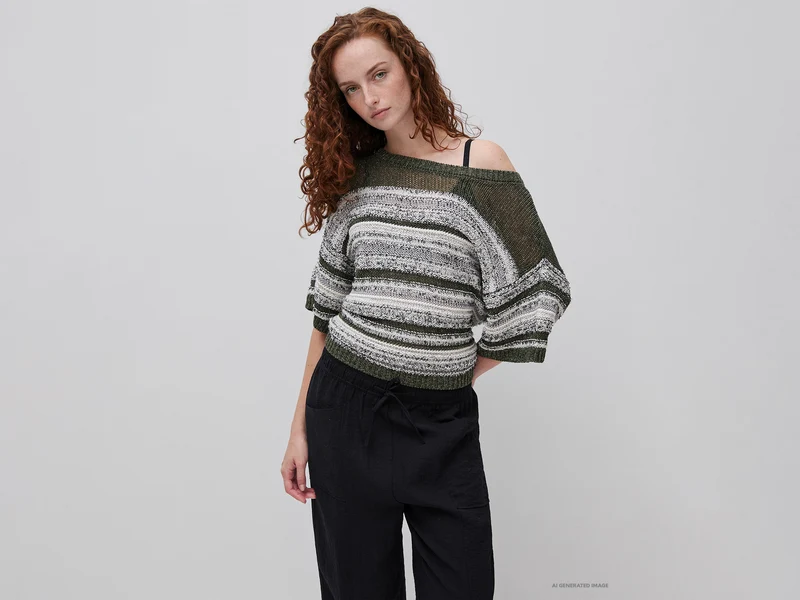 Maglia cropped a righe